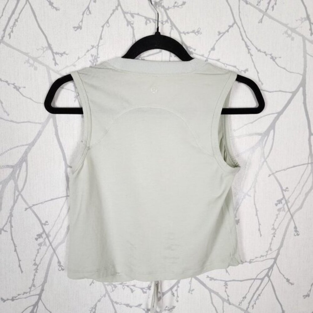 Lululemon Springtime Green Pima Cotton Cinch Me Up Front Tank - Picture 4 of 5